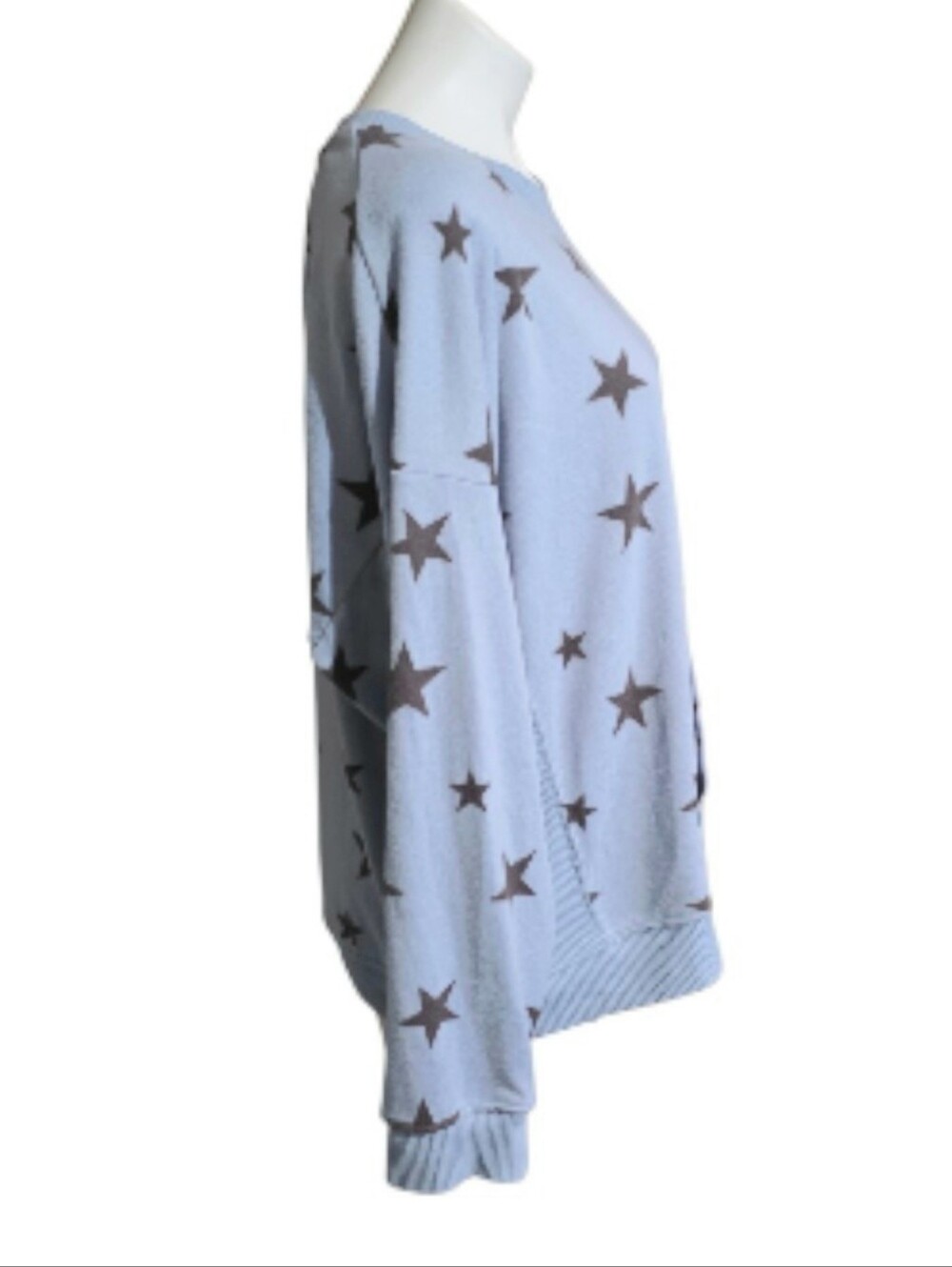 Cuddlduds Cozy Star Print Fleece Lined Sweatshirt Blue Size XXL - Picture 3 of 9